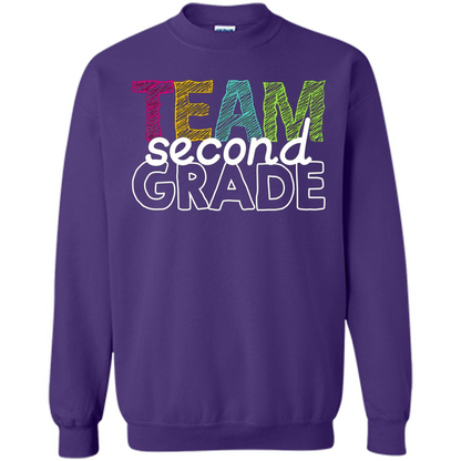 Team Second Grade Teacher T-Shirt Purple