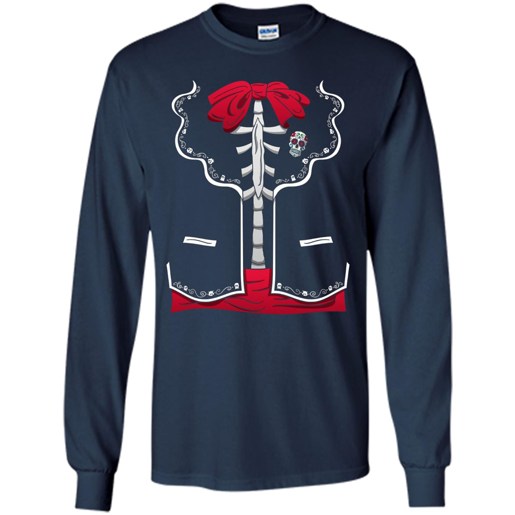Halloween Costume Dia De Los Muertos T-Shirt Day Of The Dead Navy