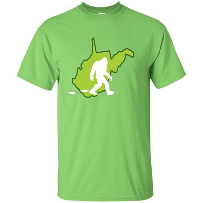 West Virginia State Bigfoot Hunter T-shirt Lime