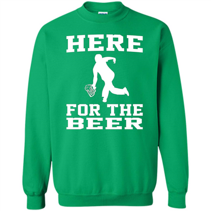 Funny Bowling Drinking Shirt Here For The Beer T-shirt Irish Green