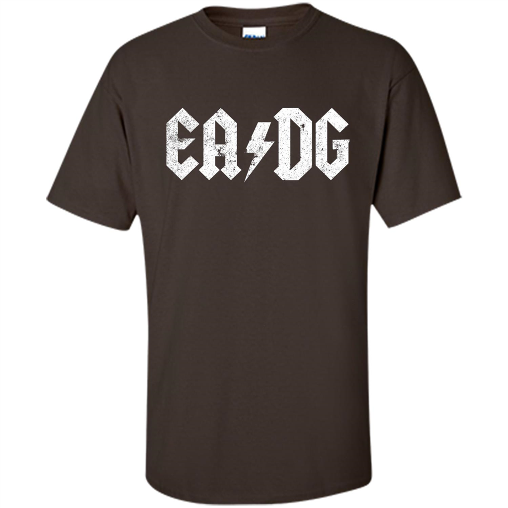 E A D G Strings Of The Bass. Bass Player T-shirt Dark Chocolate