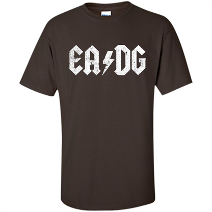 E A D G Strings Of The Bass. Bass Player T-shirt Dark Chocolate