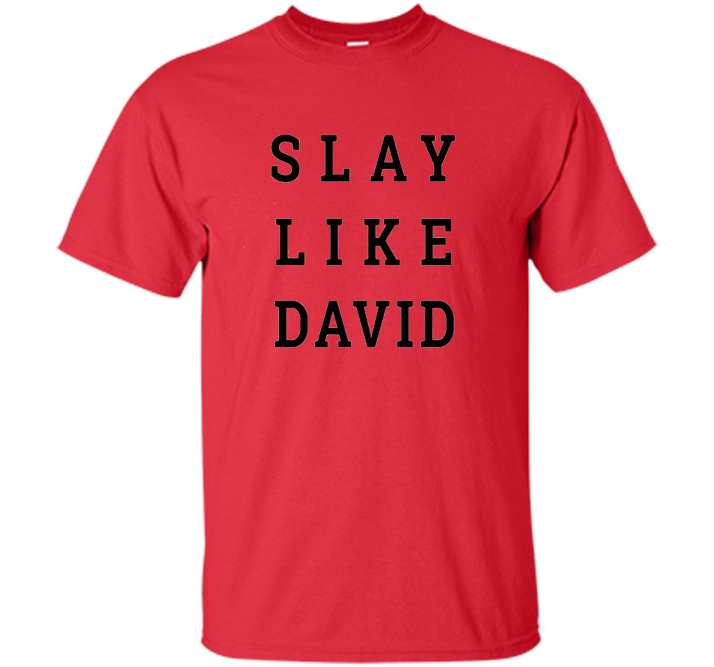 Slay Like David Religious Bible Inspired Christian T-shirt Red