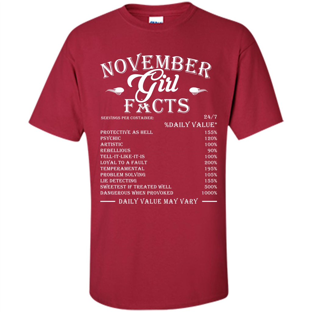November Girl Facts T-shirt Cardinal