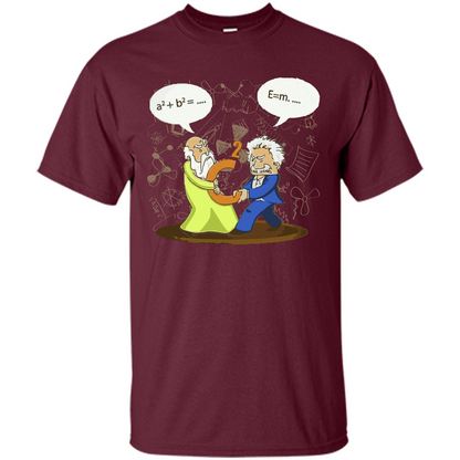 Pythagoras and Einstein T-shirt Maroon