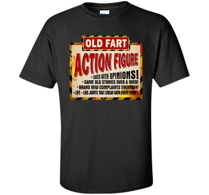 Old Fart Life Sized Action Figure T-shirt Black