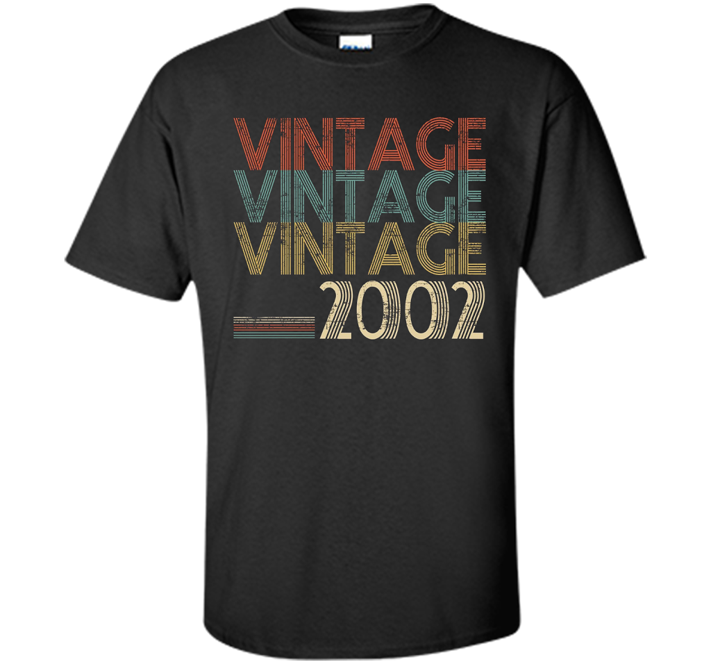 Retro Classic Vintage 2002 - 15th Gift 15 Yrs Years Old cool shirt Black
