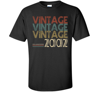 Retro Classic Vintage 2002 - 15th Gift 15 Yrs Years Old cool shirt Black