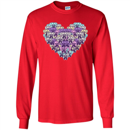Boxer Dog Heart Mosaic Dog Lover T-shirt Red