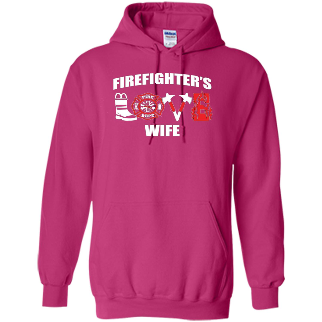 Firefighter Wife Love T-Shirt Heliconia