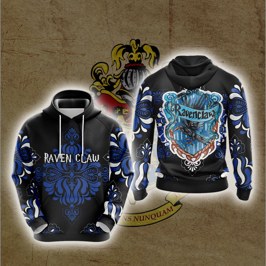 Harry Potter Hogwarts Castle - Ravenclaw House Wacky Style Version 1 Unisex 3D Hoodie