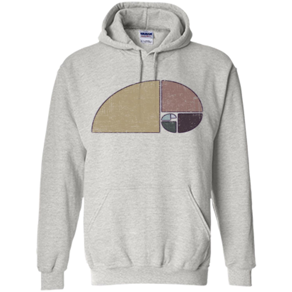 Distressed Geometric Fibonacci Spiral T-sihrt Ash