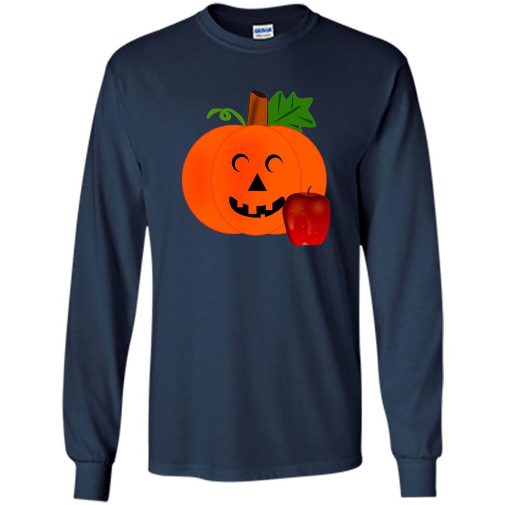Cute Teacher Pumpkin Apple Halloween Costume T-shirt Navy