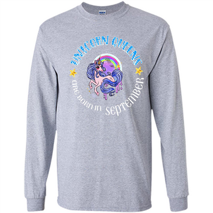 September Unicorn T-shirt Unicorn Queens Are Born September Sport Grey