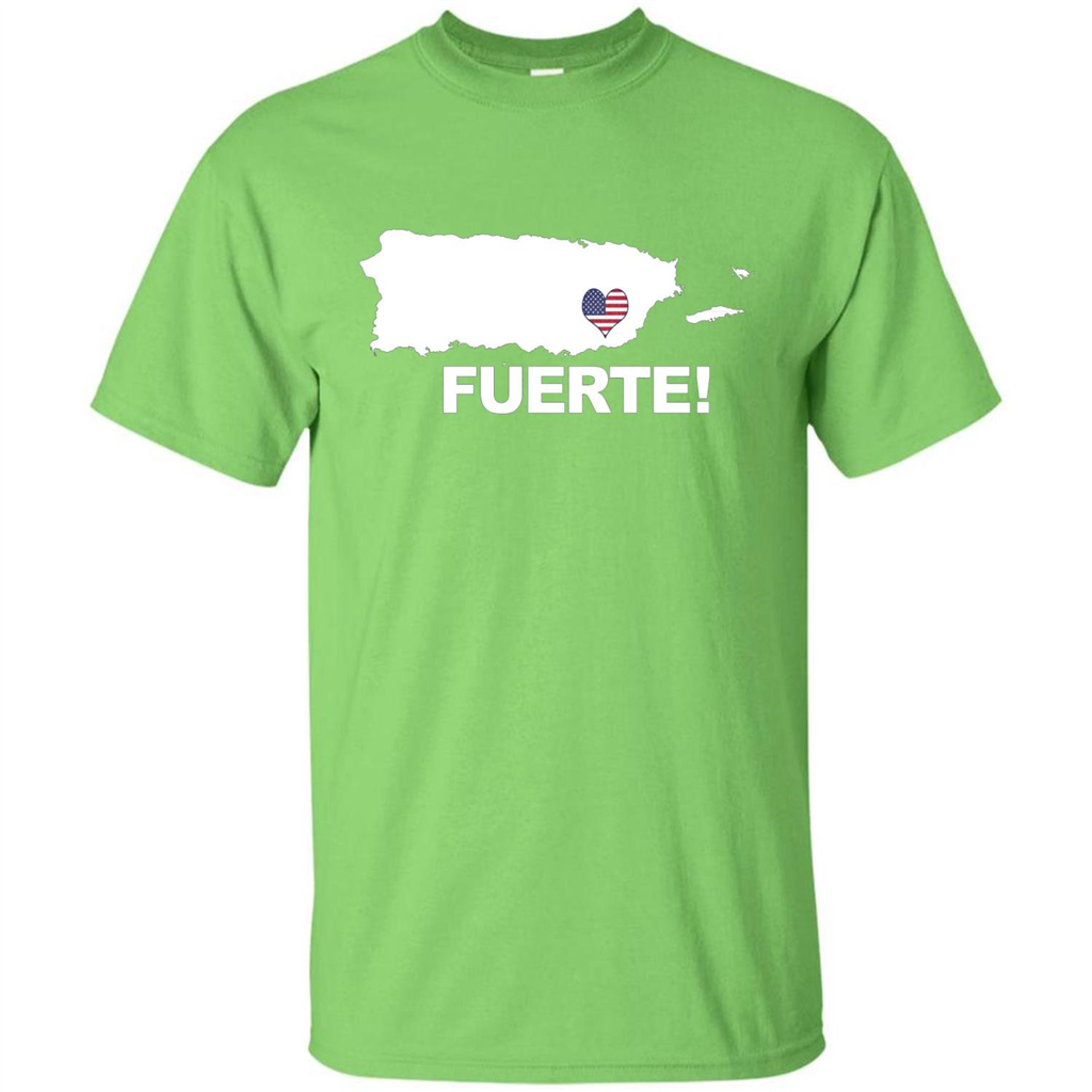 Fuerte T-Shirt Strong Support for Puerto Rico T-shirt Lime