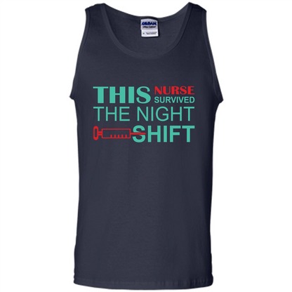 Nurse T-shirt This Nurse Survived The Night Shift Navy