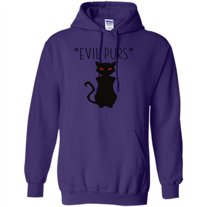 Halloween Black Cat T-shirt Evil Purs Mean Kitty Lovers Gift T-shirt Purple