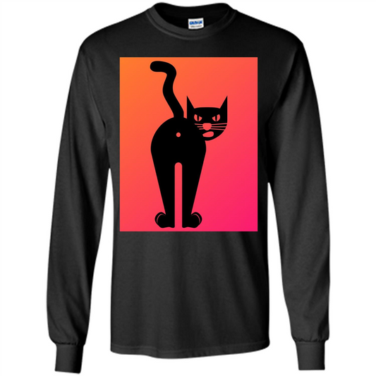 Cat Butt T-shirt Funny Cat Attitude T-shirt Black