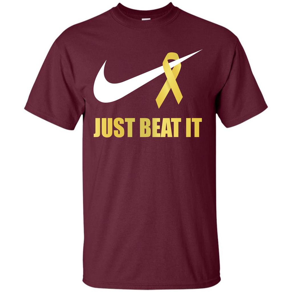 Cancer Awareness T-shirt Just Beat It T-shirt Maroon