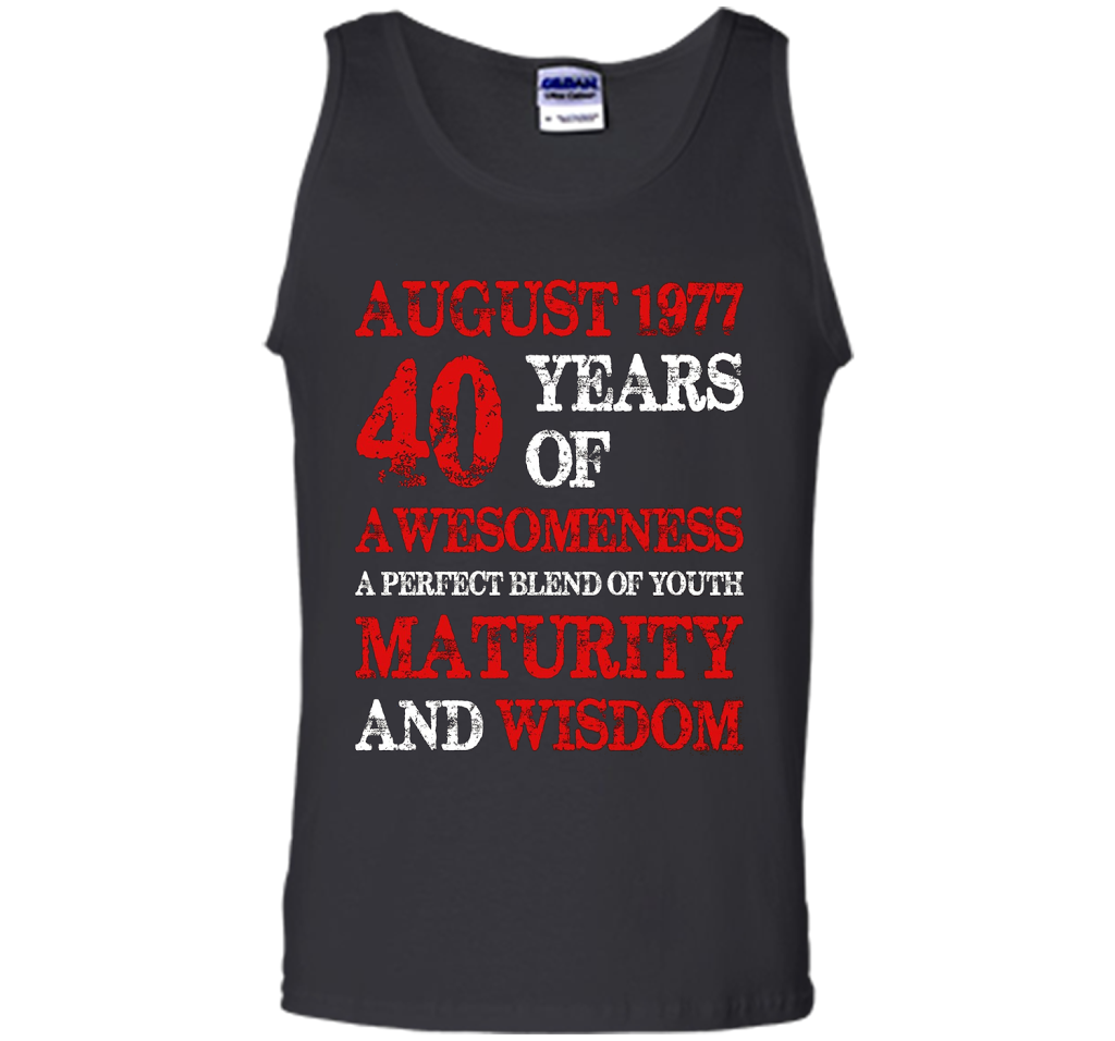 Vintage Limited August 1977 Edition - 40th Birthday Gift shirt Black