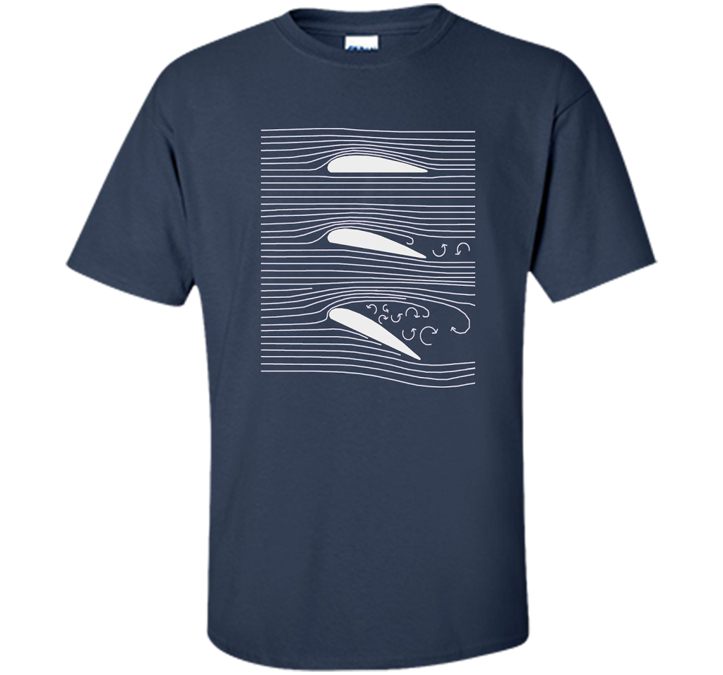 Airplane Wing T-shirt Aerospace Airfoil Stall Diagram Navy