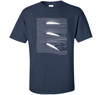 Airplane Wing T-shirt Aerospace Airfoil Stall Diagram Navy