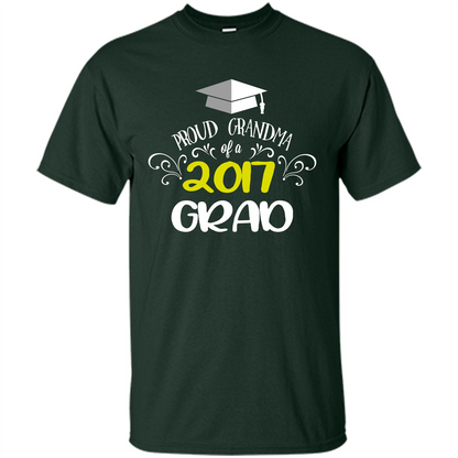 Graduation T-shirts Funny Tees Proud Grandma Forest Green