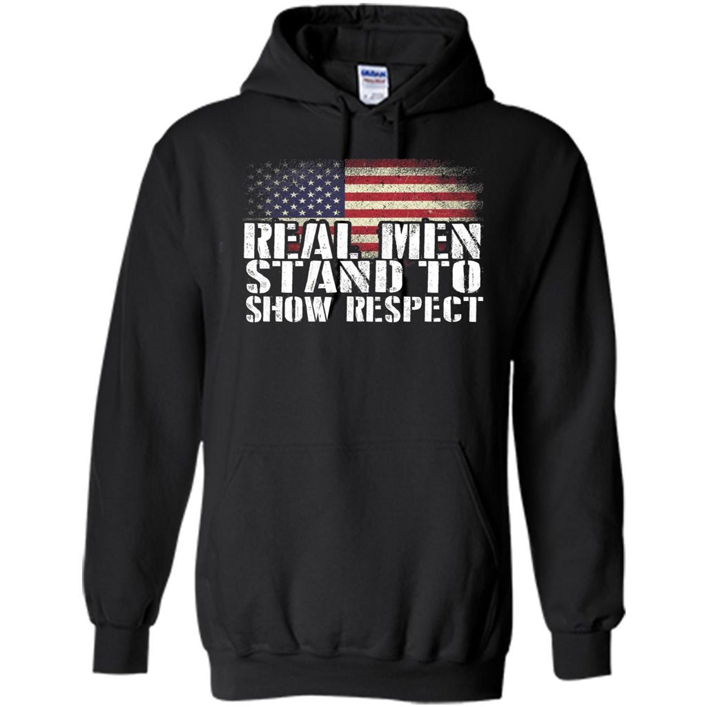 Military T-shirt Real Men Stand To Show Respect Black
