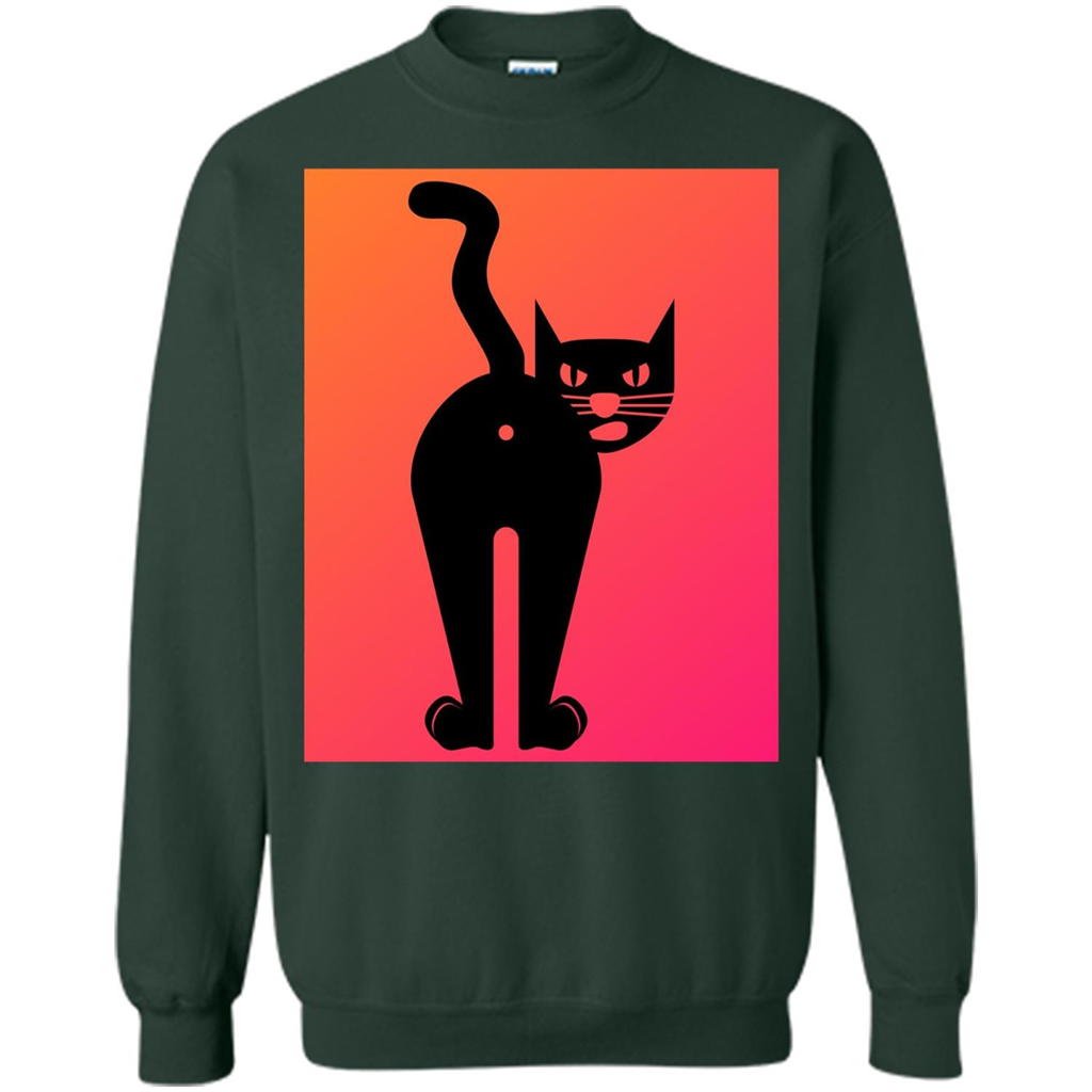 Cat Butt T-shirt Funny Cat Attitude T-shirt Forest Green