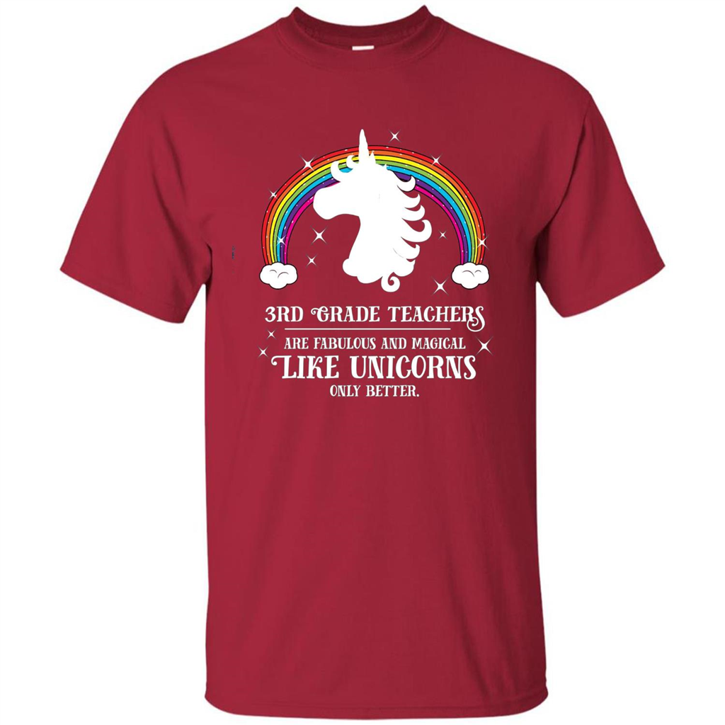 Third Grade T-shirt 3rd Grade Teachers Fabulous Unicorn T-shirt Cardinal
