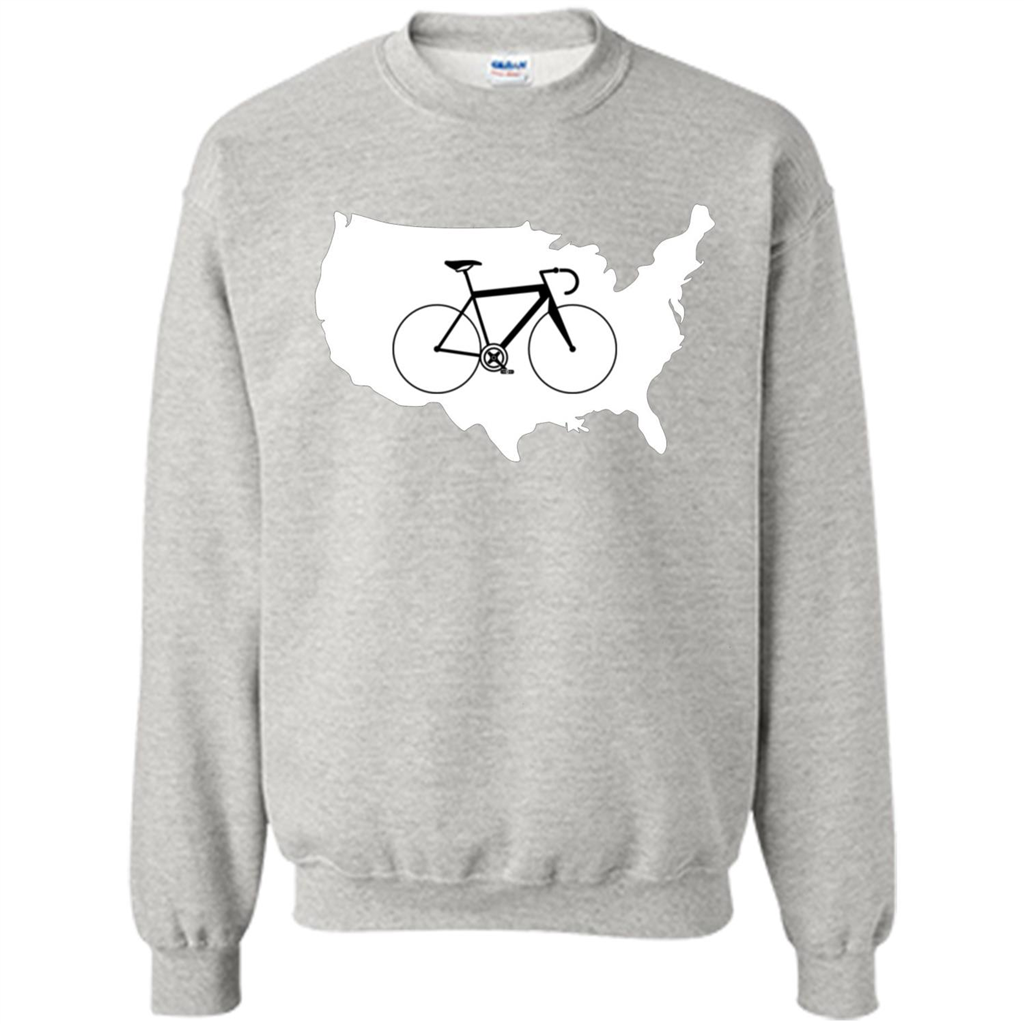 Bicycle America T-shirt USA States Road Bike Ash