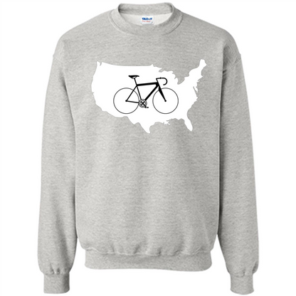 Bicycle America T-shirt USA States Road Bike Ash