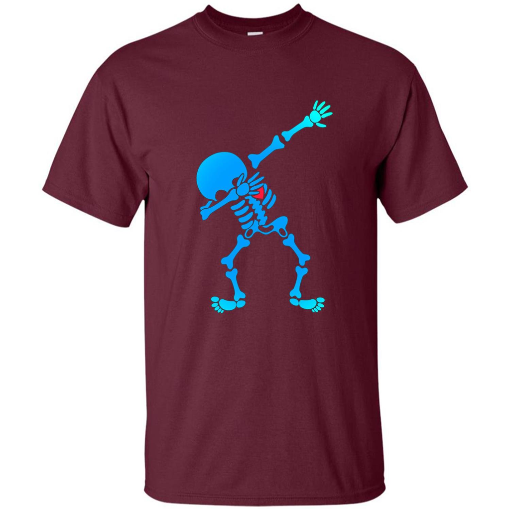 Dabbing Skeleton Halloween 2017 T-shirt Maroon