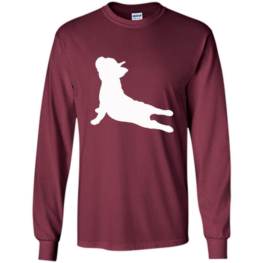 French Bulldog Yoga T-shirt Maroon