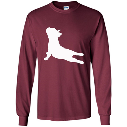 French Bulldog Yoga T-shirt Maroon