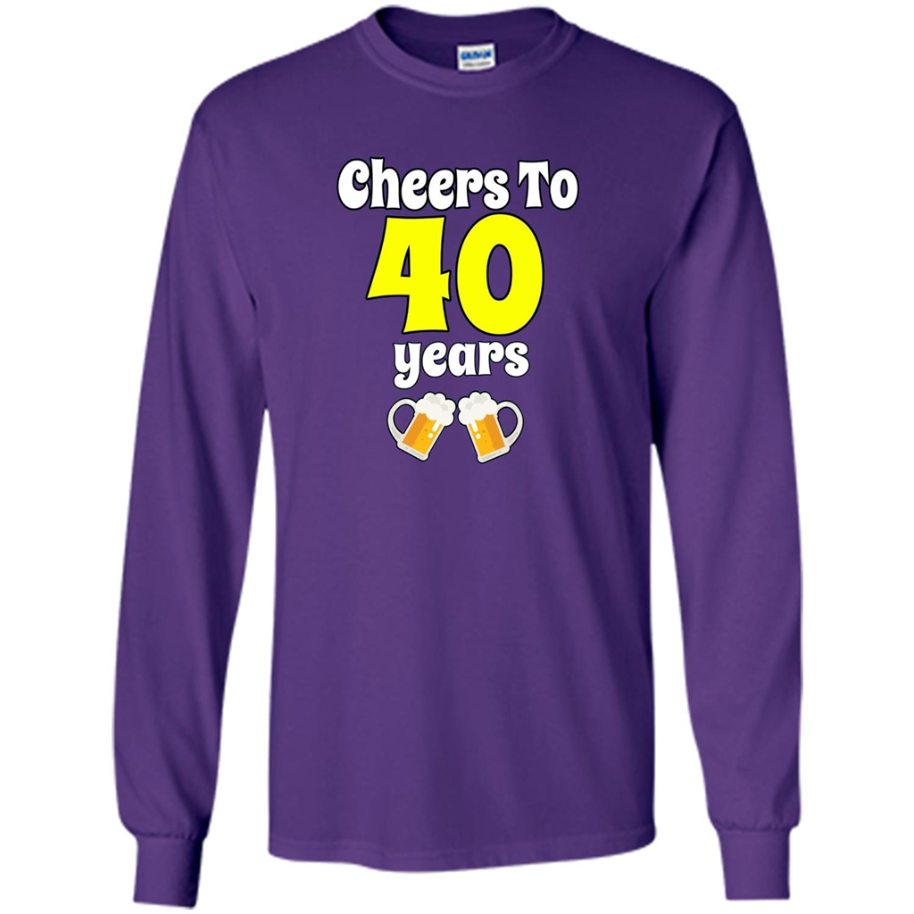 Cheers To 40 Years Birthday Or Wedding Anniversary T-shirt Purple
