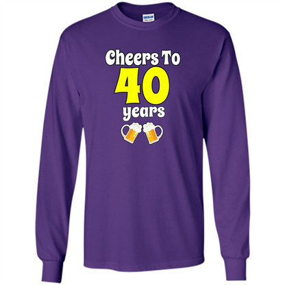Cheers To 40 Years Birthday Or Wedding Anniversary T-shirt Purple