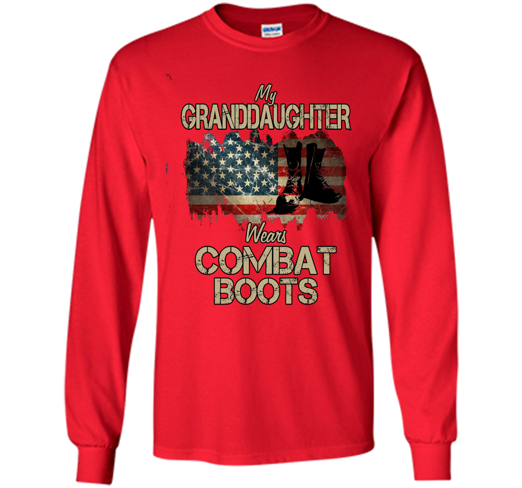 Combat Boots Soldier Granddaughter premium tee t-shirt Red