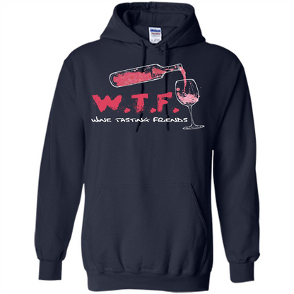 Wine T-shirt W.T.F Wine Tasting Friends T-shirt Navy