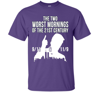 The Two Worst Mornings Of The 21st Century 9/11 And 11/9 T-shirt Purple