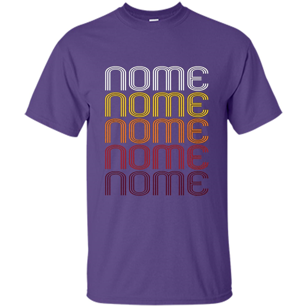 Nome, Vintage Style Alaska T-shirt Purple