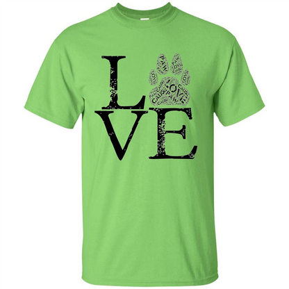 Paw T-shirt Animal Lover T-shirt Lime
