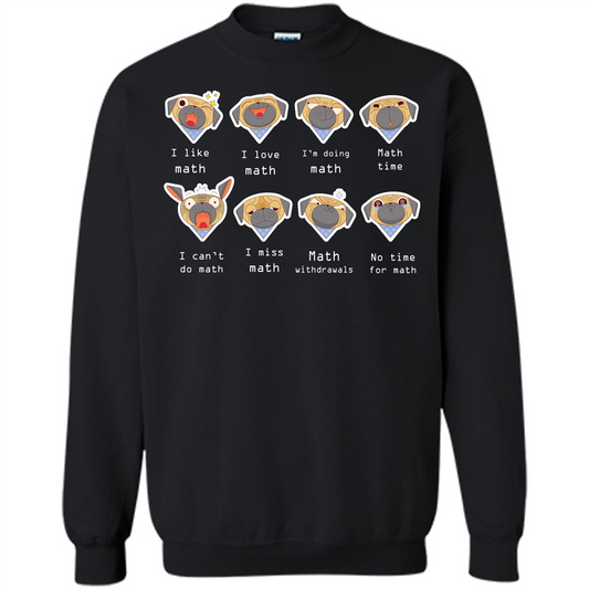 I Love Math T-shirt Dog Emotion Black