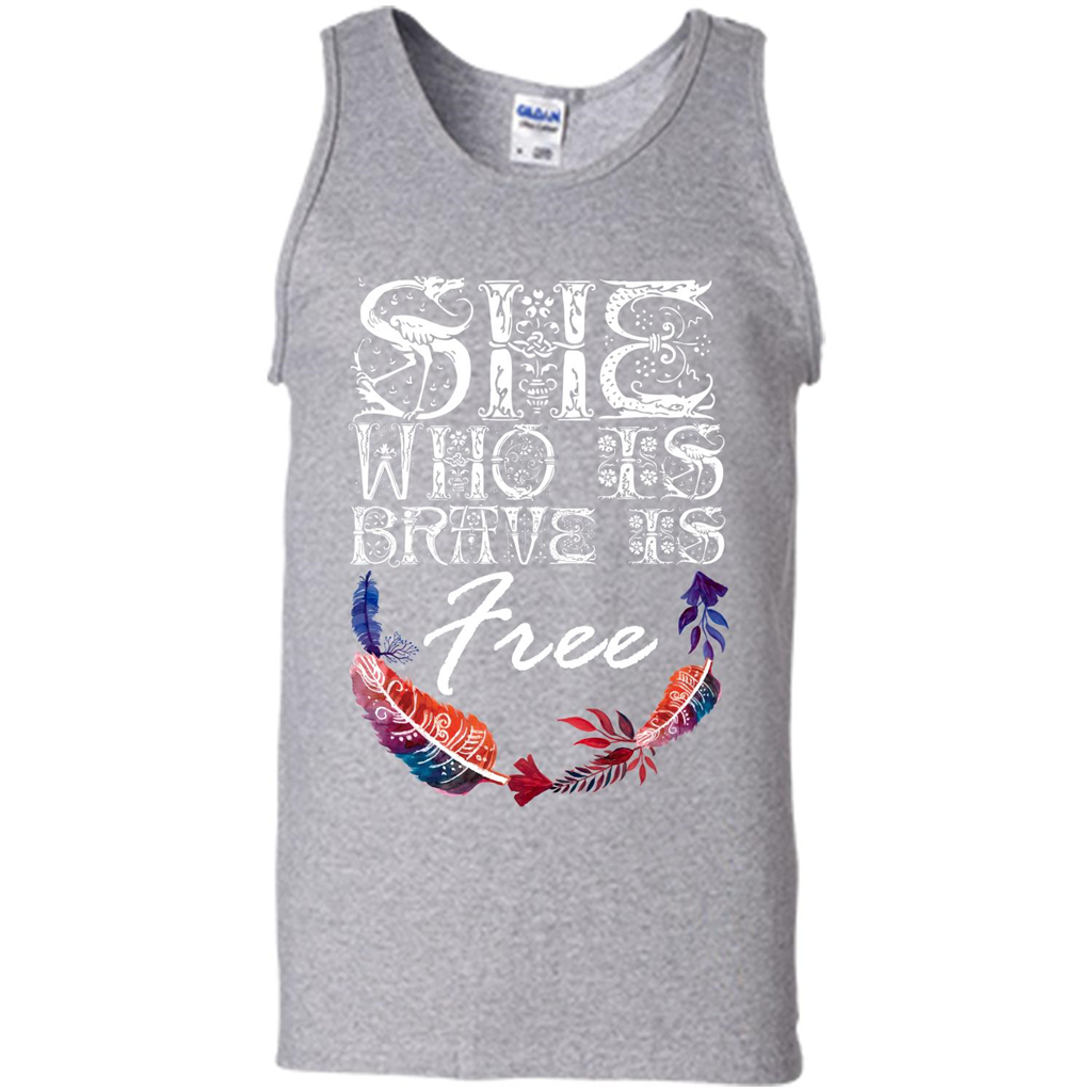 She Is Brave Is Free T-shirt Sport Grey
