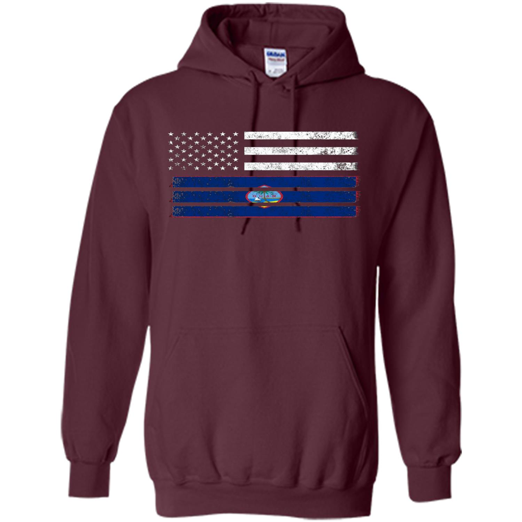 Guamanian American Flag - USA Guam T-shirt Maroon