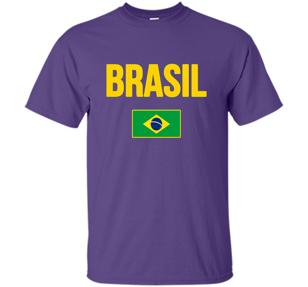 BRASIL T-shirt Brazilian National Country Flag Tee Camiseta cool shirt Purple