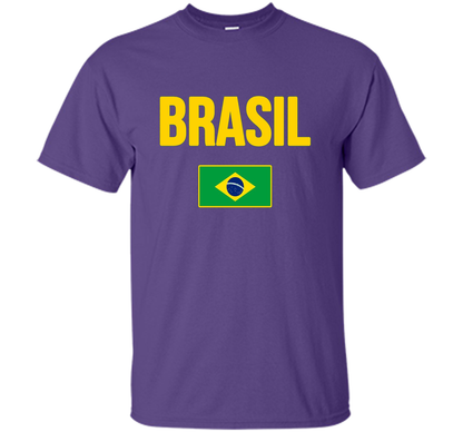 BRASIL T-shirt Brazilian National Country Flag Tee Camiseta cool shirt Purple