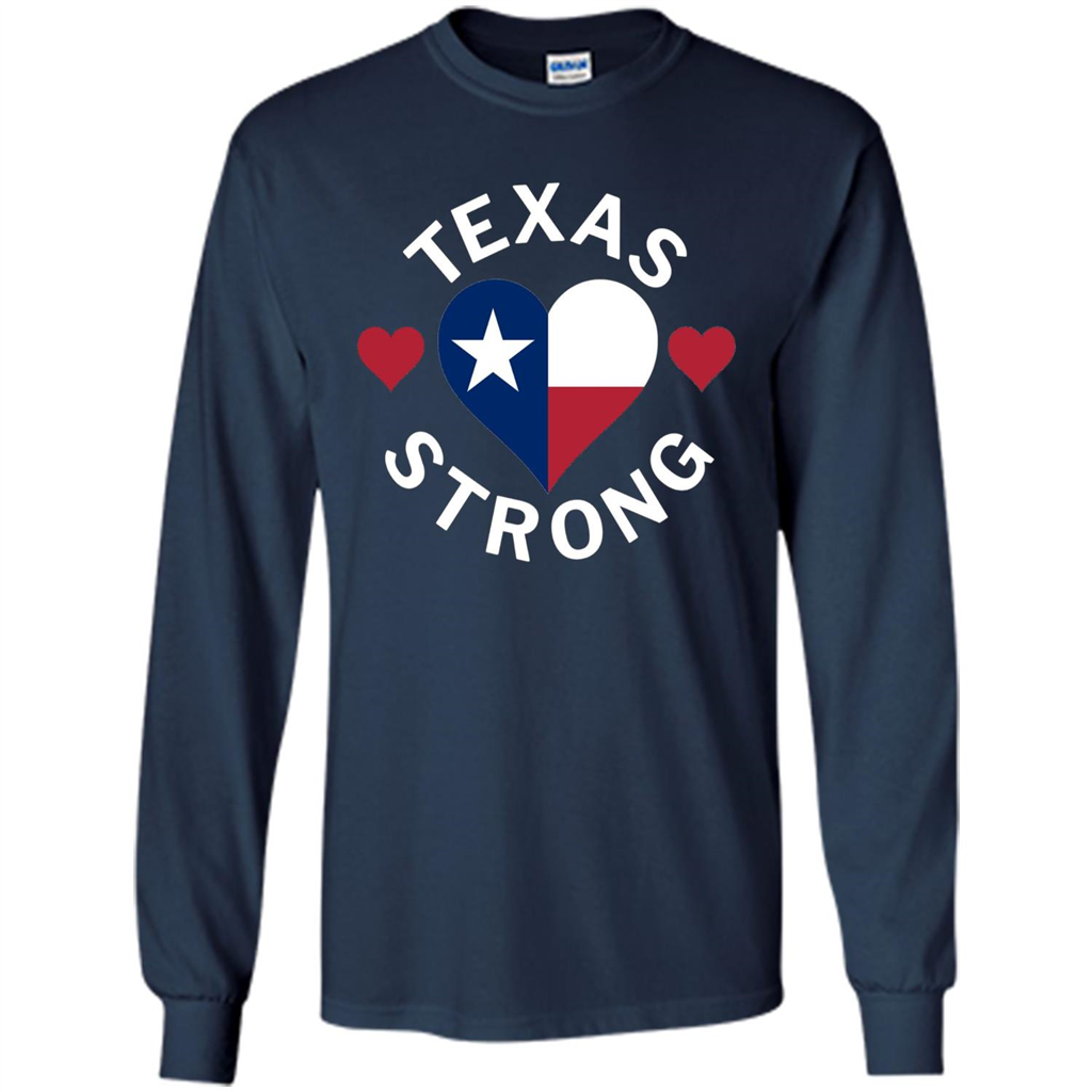 Texas Strong Hurricane Harvey Heart 2017 T-shirt Navy