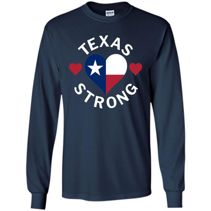 Texas Strong Hurricane Harvey Heart 2017 T-shirt Navy