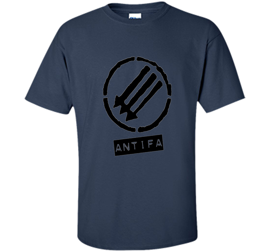 Anti Fascist Antifa Logo T-shirt Navy
